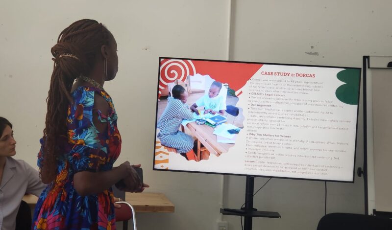 Ms. Munyua, Executive Director, CELSIR giving a presentation on Gender and Inclusive Sentencing Mitigation