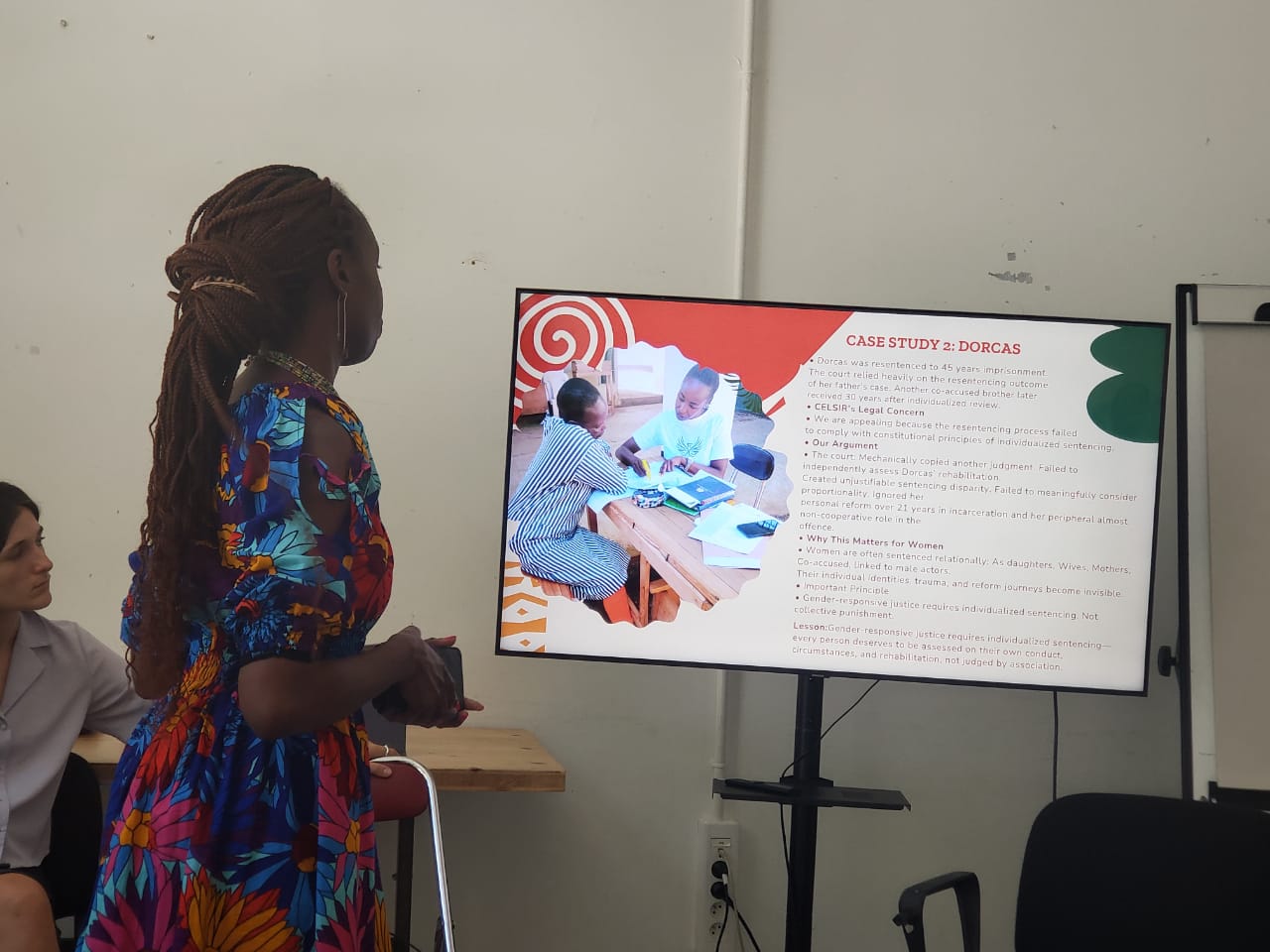 Ms. Munyua, Executive Director, CELSIR giving a presentation on Gender and Inclusive Sentencing Mitigation